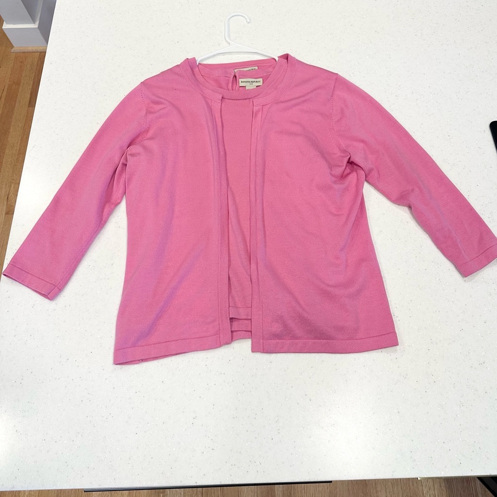 Banana Republic Silk Blend cardigan and shell set